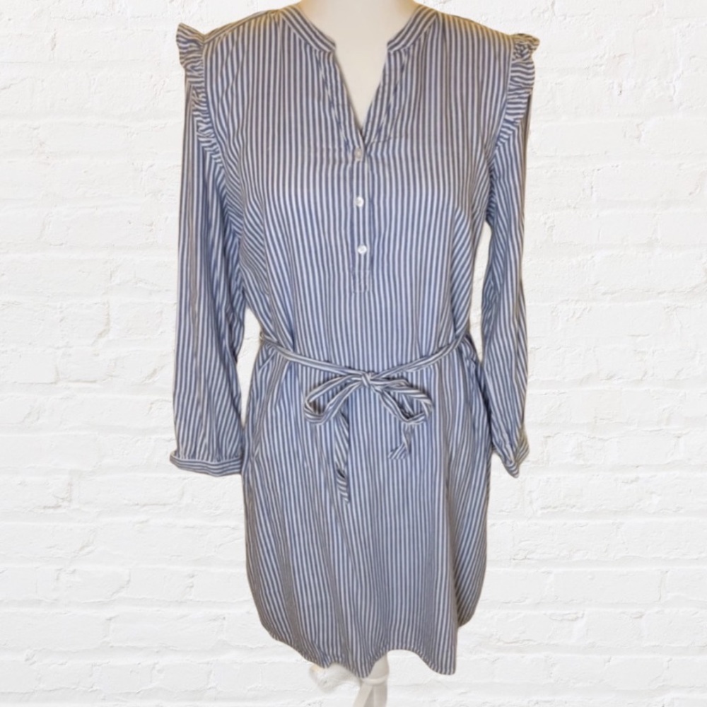 Old Navy Blue Striped Long Sleeve Dress